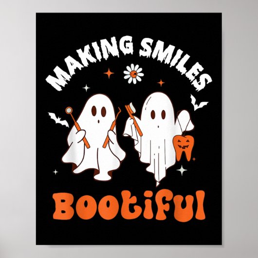 Poster Sourires Botiful Ghost Dentist Dent Halloween Dent (Devant)