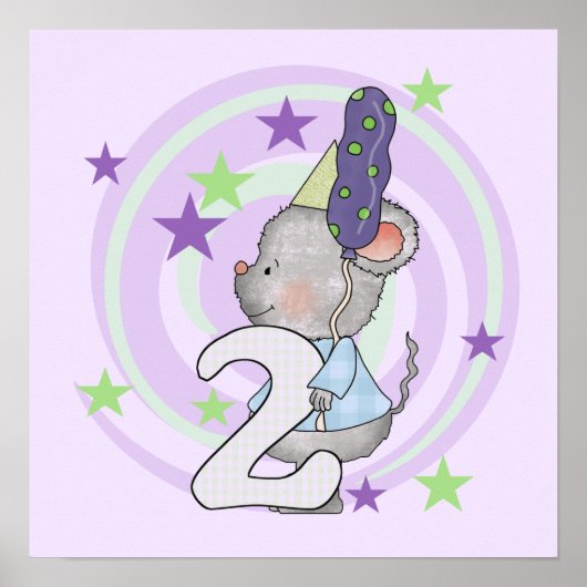 Poster Souris 2e anniversaire T-shirts et cadeaux (Devant)