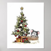 Poster Souris de Noël sous l'arbre (Devant)