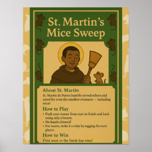Poster Souris de St-Martin balaient le signe du jeu de Sa