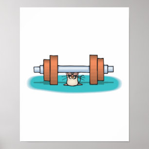 Poster souris d'haltérophilie