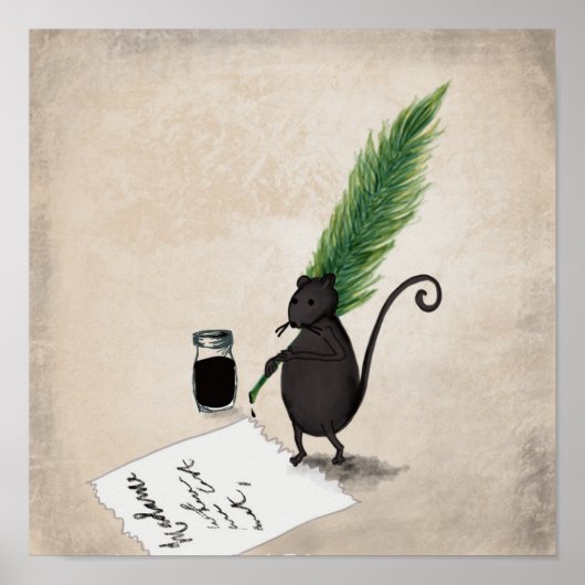 Poster Souris écrivain (Devant)