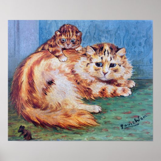 Poster Souris effrontée et chats, Louis Wain (Devant)