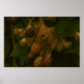 Poster Souris et Blackberry - Woodland Wildlife Art (Devant)