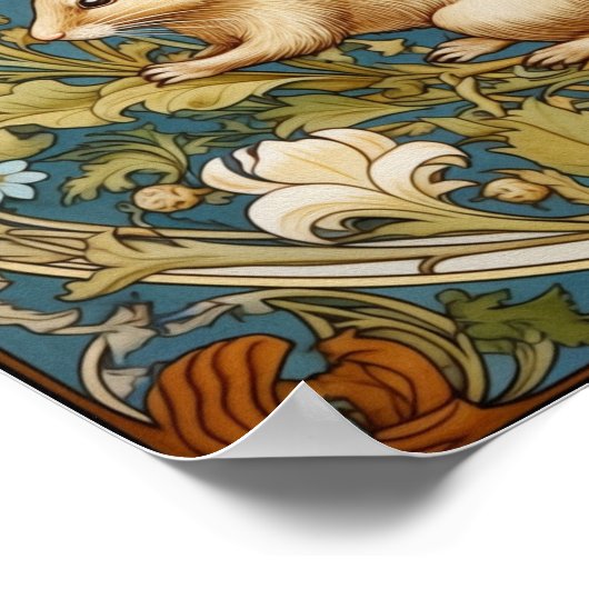 Poster souris et fleurs Art nouveau (Coin)