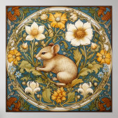 Poster souris et fleurs Art nouveau (Devant)