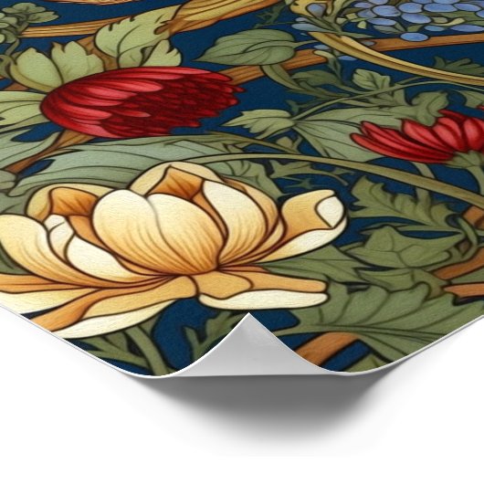 Poster Souris et fleurs Art nouveau (Coin)