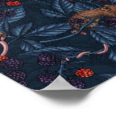 Poster Souris et mûres sur la marine (Coin)