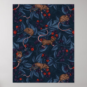 Poster Souris et mûres sur la marine