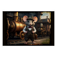 Souris et train Steampunk
