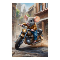 Souris mignonne à vélo