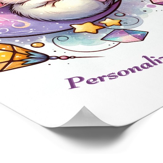 Poster Souris Mignonne Personnalisée Endormie sur un Demi (Coin)