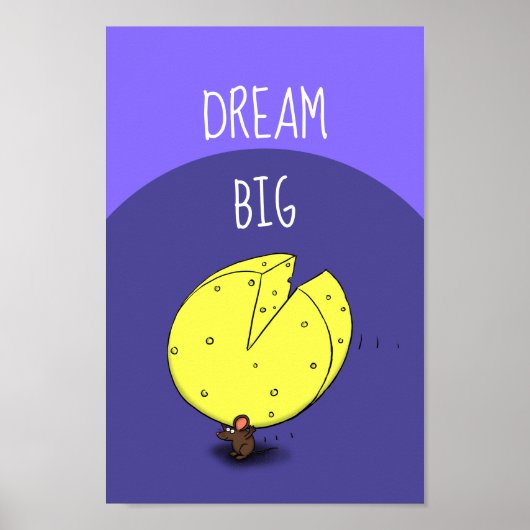 Poster Souris mignonne portant du dessin animé au fromage (Devant)