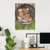 Poster Souris rustique aquarelle (Bureau à domicile)