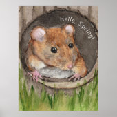 Poster Souris rustique aquarelle (Devant)