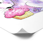 Poster Souris Whimsical mignonne avec Cupcake (Coin)