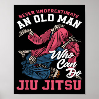 Poster Sous-estimer un vieil homme qui peut faire du Jiu 