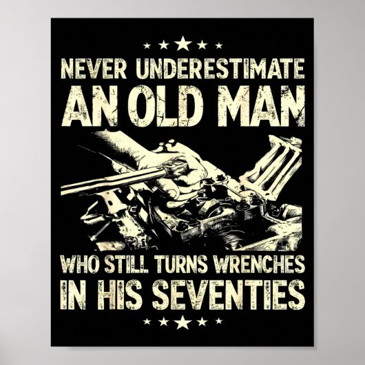 Poster Sous-estimer un vieil homme qui tourne les clés (Devant)