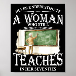 Poster Sous-estimer une femme qui enseigne dans la soixan