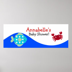 Poster Sous la bannière du Baby shower Sea Calypso