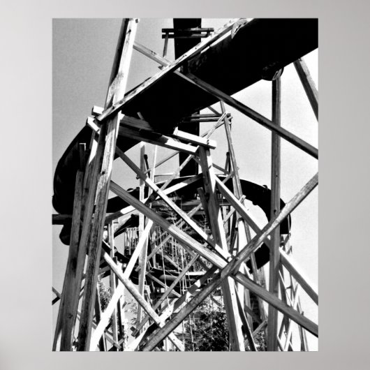 Poster Sous la glissière de tube d'eau // Noir et blanc (Devant)