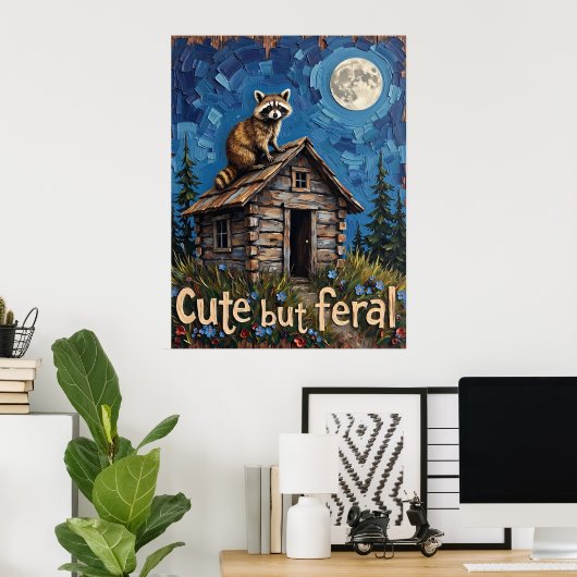 Poster Sous la lune : la perche haute de Raccoon (Bureau à domicile)