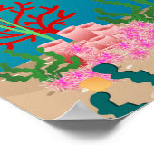 Poster Sous la mer dauphins et fête d'anniversaire fille (Coin)