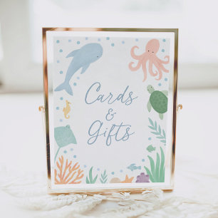 Poster Sous la mer Océan Baby shower cartes et cadeaux