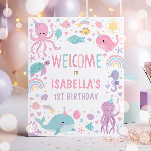 Poster Sous la mer Shellebrate Birthday Welcome