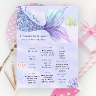 Poster Sous la mer Sirène Jalon Anniversaire