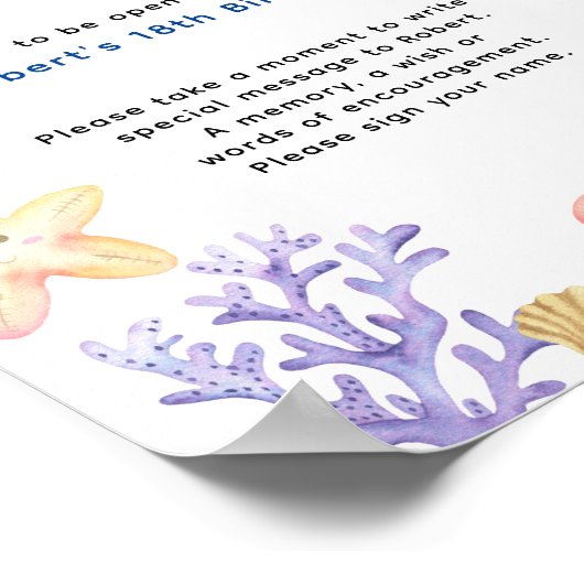 Poster Sous la mer Temps Capsule 1er anniversaire (Coin)