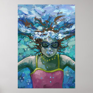 Poster Sous la nage aquatique