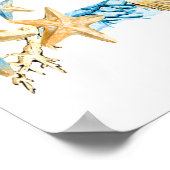 Poster Sous l'Affiche de bienvenue Baby shower Sea Blue & (Coin)