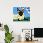 Poster Sous l'affiche des fleurs de cerisiers (Bureau à domicile)