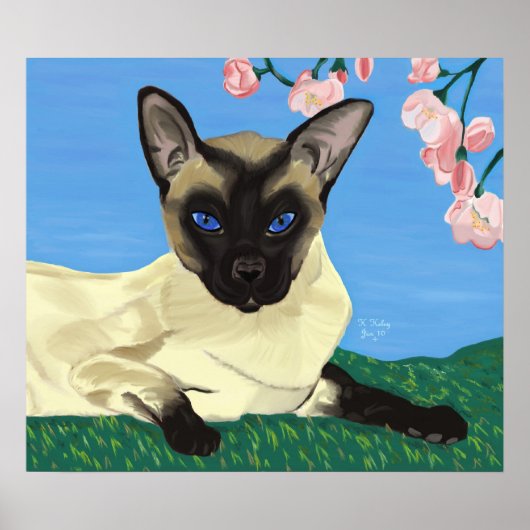 Poster Sous l'affiche des fleurs de cerisiers (Devant)