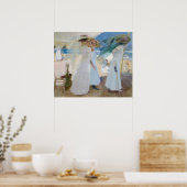 Poster Sous l'auvent, scène de plage aquarelle (Cuisine)