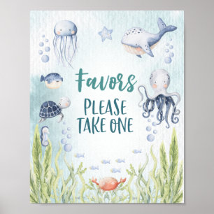 Poster Sous le Baby shower de la mer favorise l'affiche