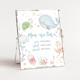 Poster Sous le Baby shower de mer Maman Osa Bar