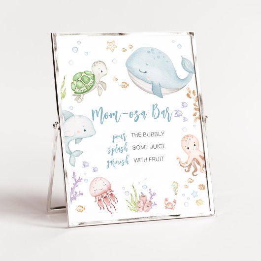 Poster Sous le Baby shower de mer Maman Osa Bar