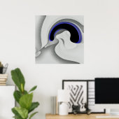 Poster Sous le bleu : gris Abstrait, noir et bleu (Bureau à domicile)