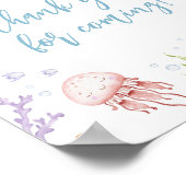 Poster Sous le Merci du Baby shower marin pour venir (Coin)