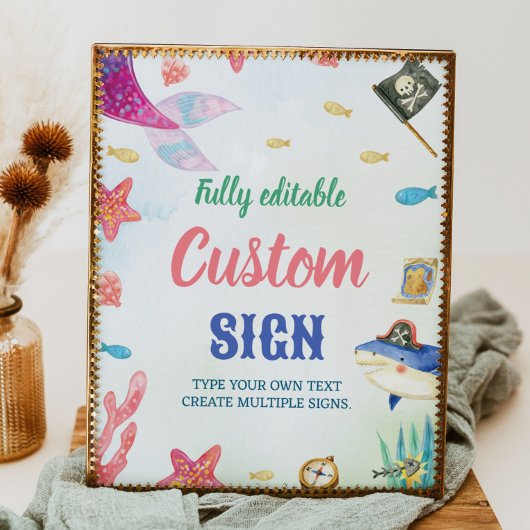 Poster Sous le panneau de la table de fête d'anniversaire