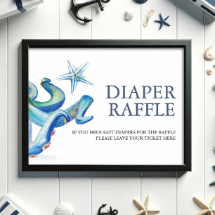 Poster Sous le panneau du Baby shower de de calamars de