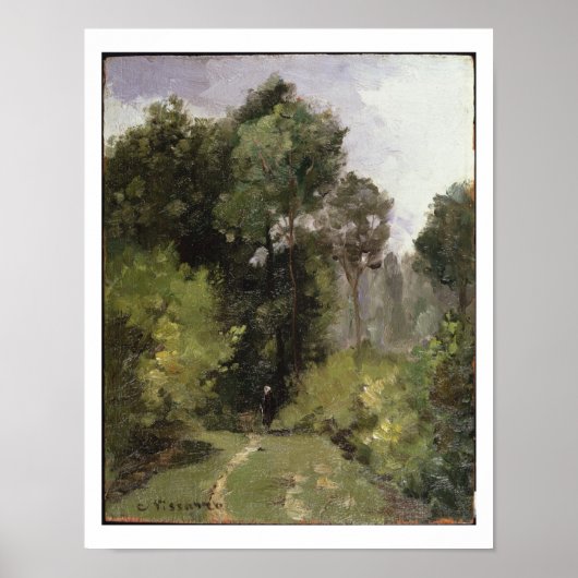 Poster Sous les arbres, 1864 (huile à bord) (Devant)