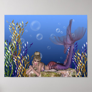 Poster Sous l'Imaginaire de sirène de mer