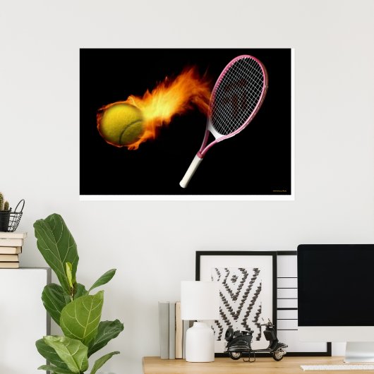 Poster Sous l'impression incendie (Bureau à domicile)