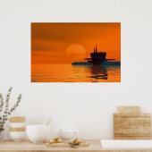 Poster sous-marin au coucher du soleil (Cuisine)