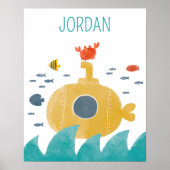Poster Sous-marin Cute Doodle | Explorer (Devant)