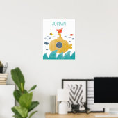 Poster Sous-marin doodle mignon | Explorer (Bureau à domicile)