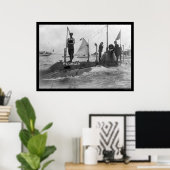 Poster Sous-marin et voilier 1905 (Bureau à domicile)